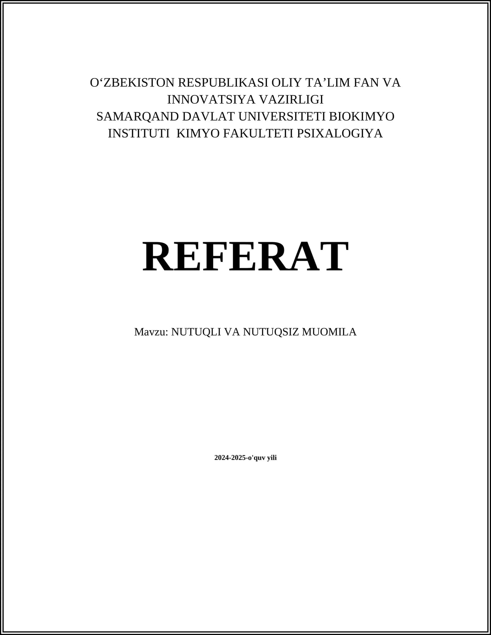 NUTUQLI VA NUTUQSIZ MUOMILA 1