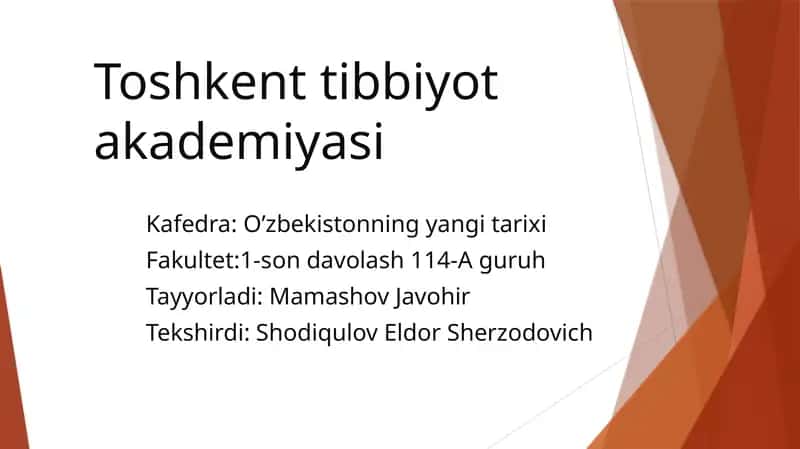 O’zbekistonning yangi tarixi 1