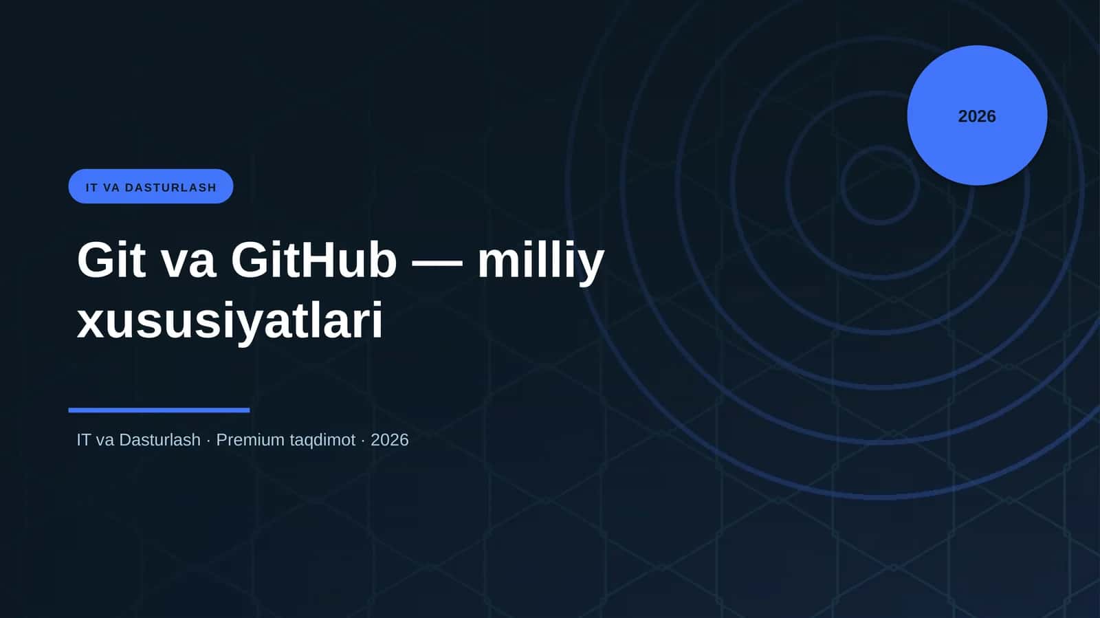 Git va GitHub — milliy xususiyatlari 1