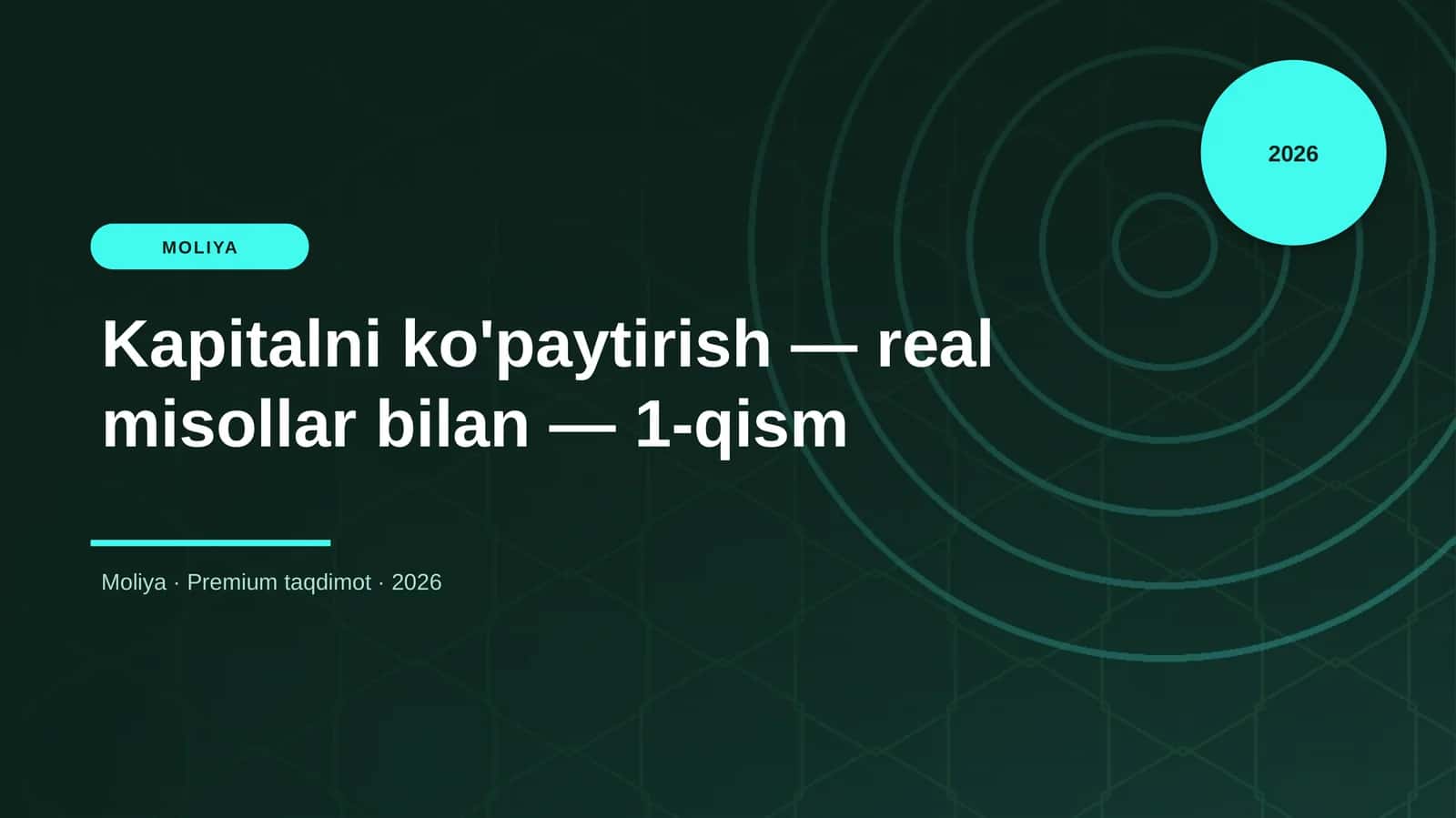 Kapitalni ko'paytirish — real misollar bilan — 1-qism 1