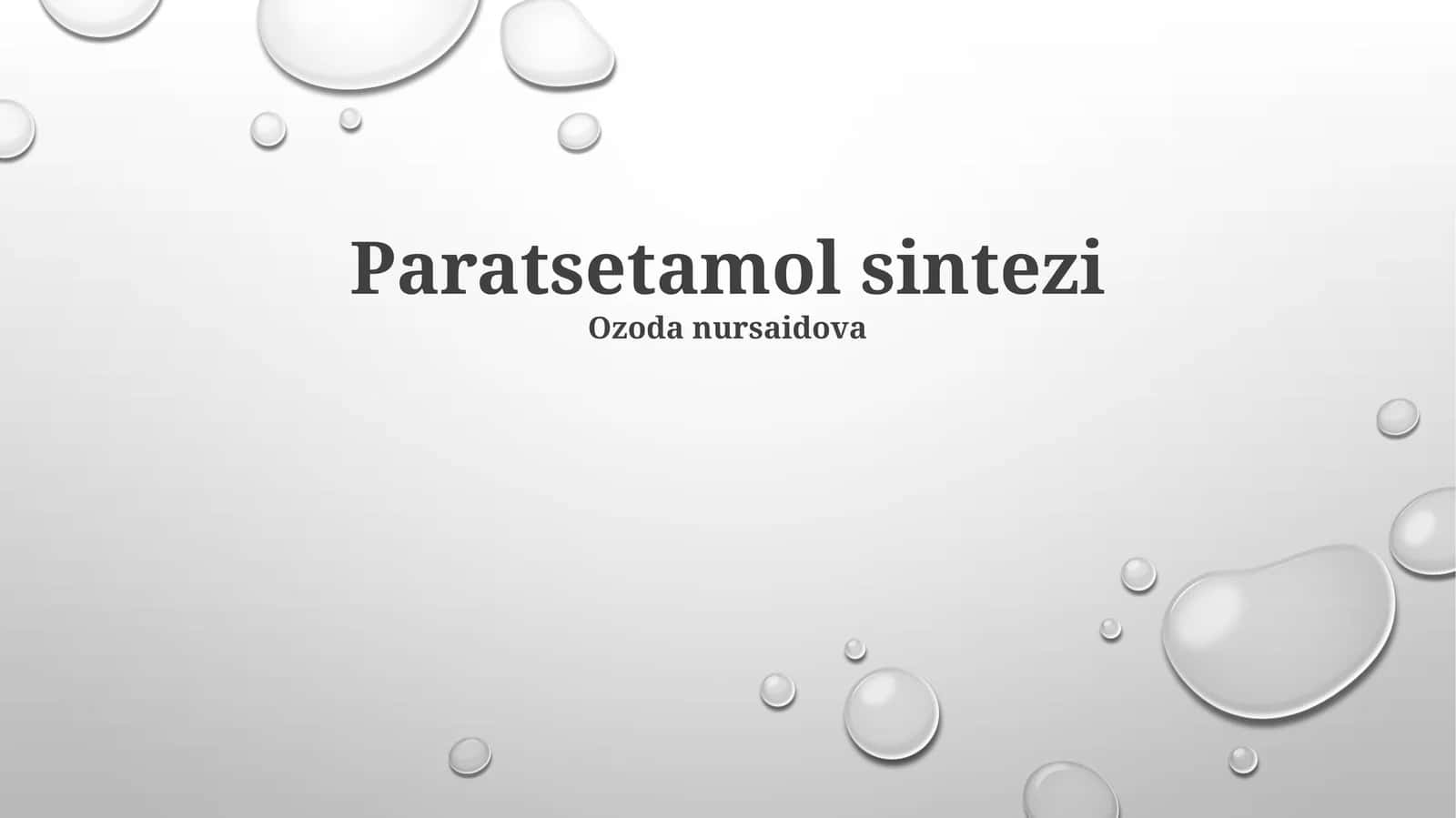 Paratsetamol sintezi 1