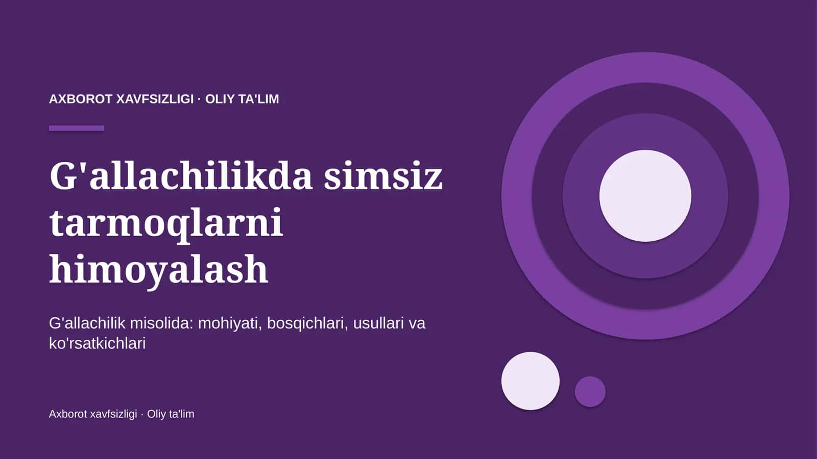 G'allachilikda simsiz tarmoqlarni himoyalash 1