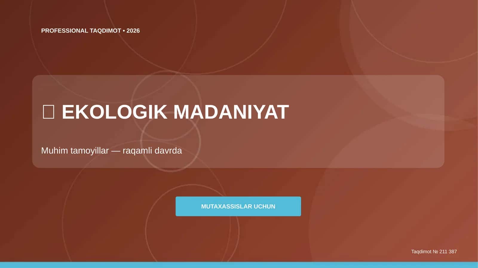 EKOLOGIK MADANIYAT 1