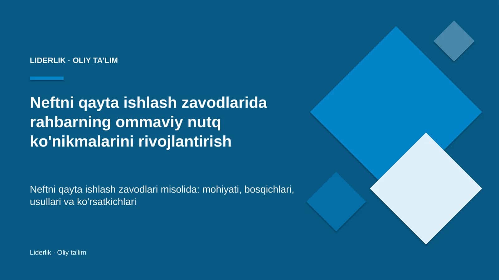 neftni qayta ishlash zavodlarida rahbarning ommaviy nutq ko'nikmalarini rivojlantirish 4041 1