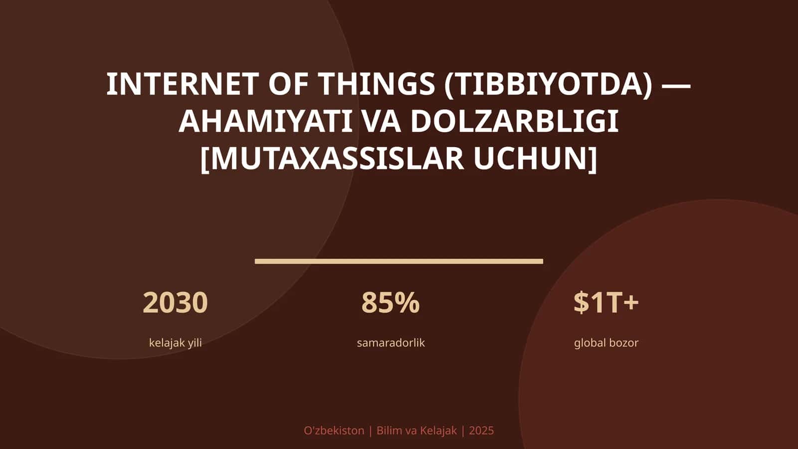 Internet of Things (Tibbiyotda) — Ahamiyati va Dolzarbligi [Mutaxassislar Uchun] 1