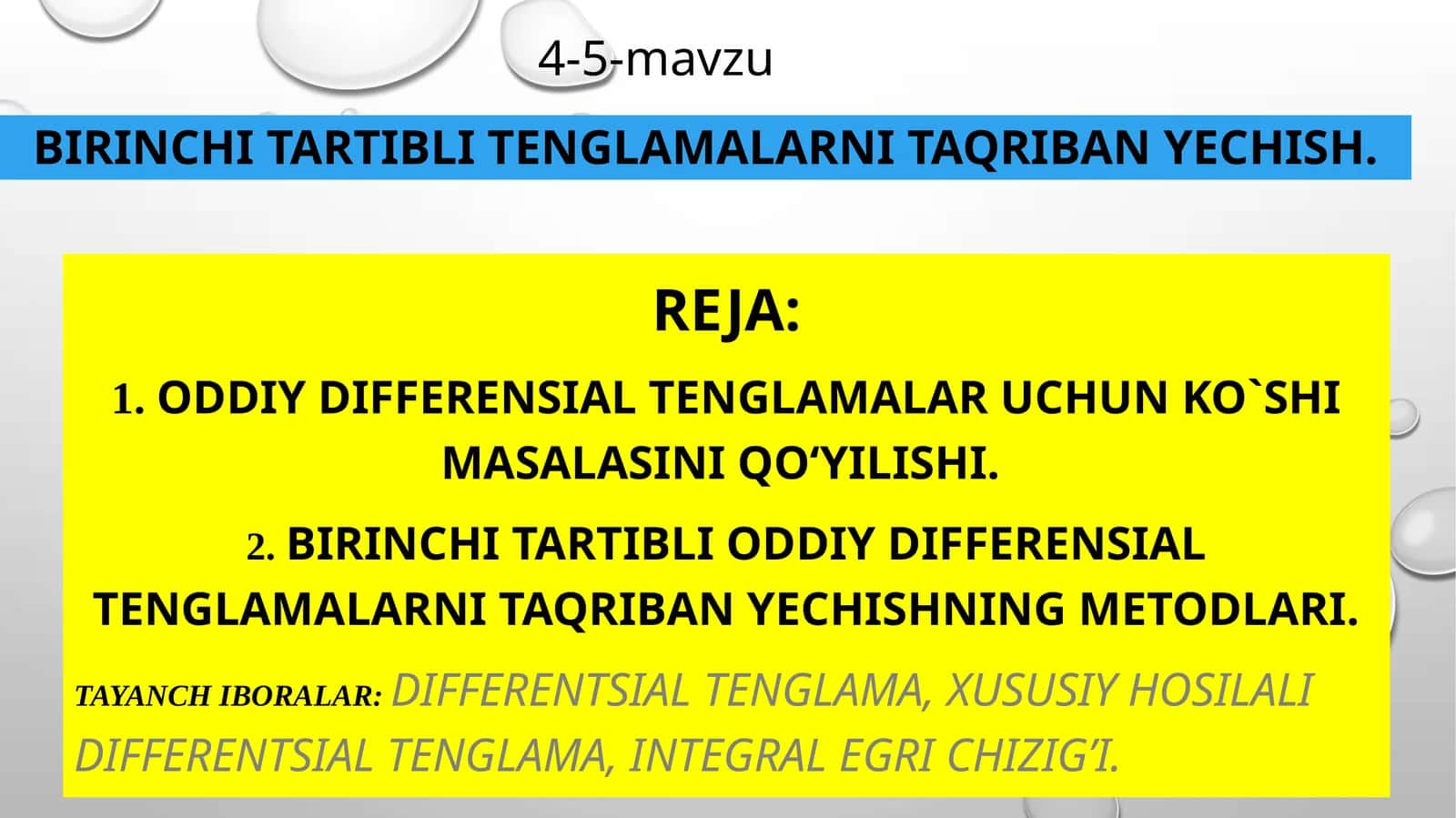 Birinchitartiblitenglamalarnitaqribanyechish 1