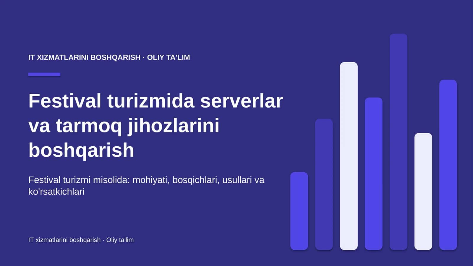 Festival turizmida serverlar va tarmoq jihozlarini boshqarish 1