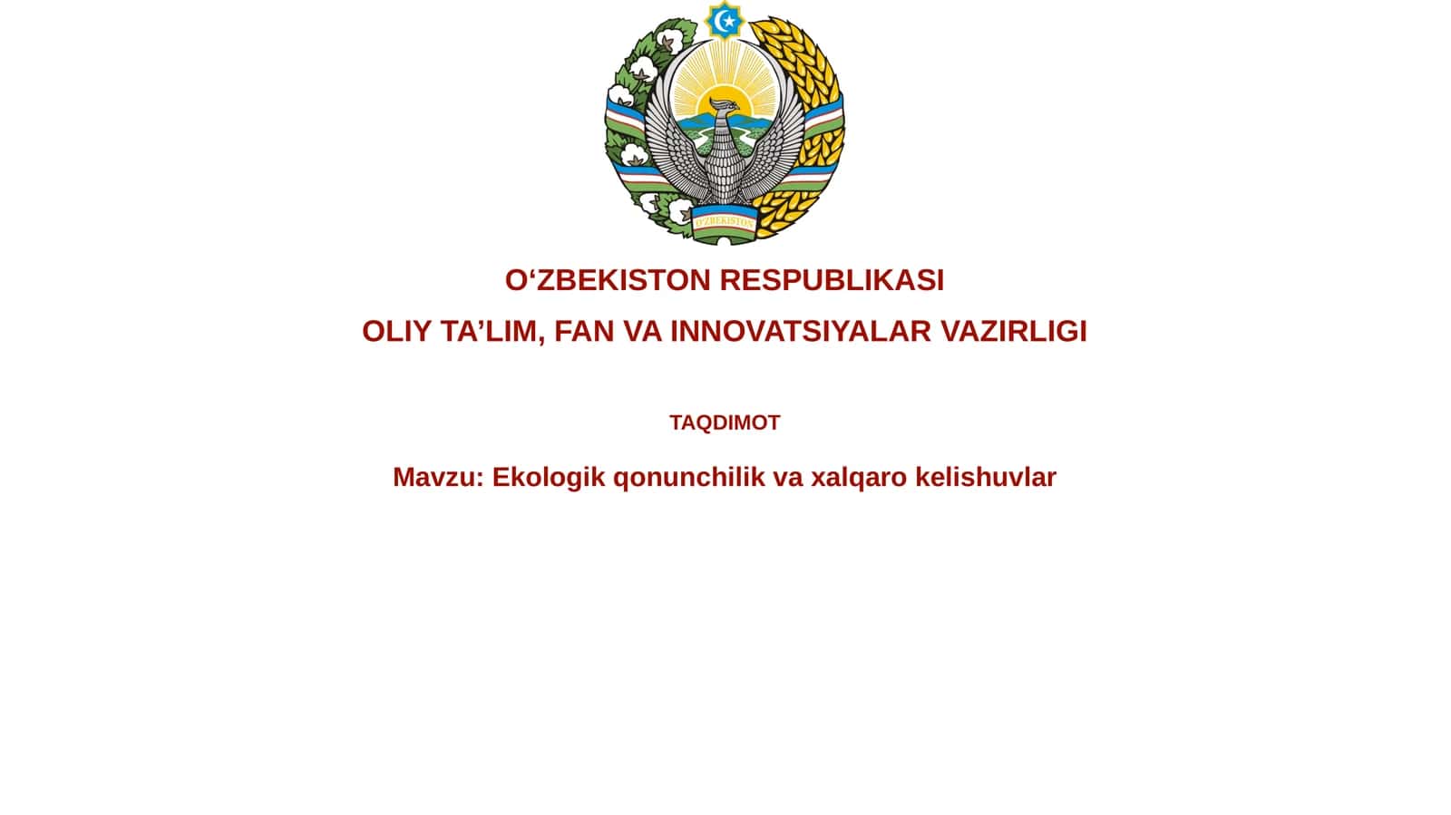 Ekologik qonunchilikning asosiy tamoyillari 1