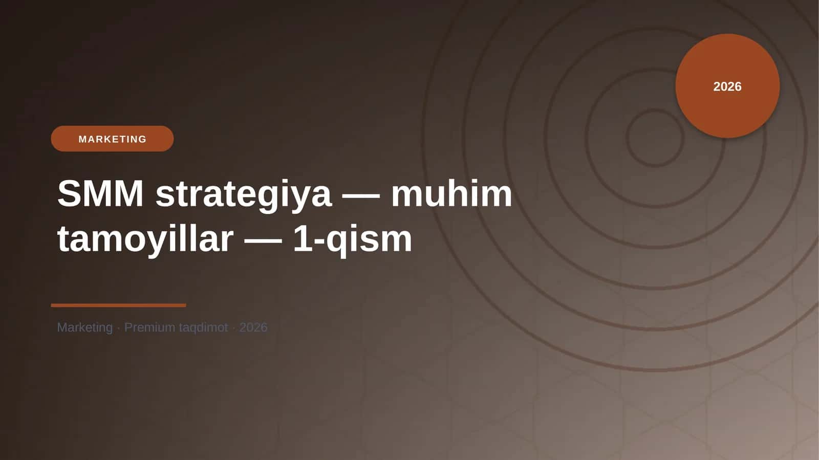 SMM strategiya — muhim tamoyillar — 1-qism 1