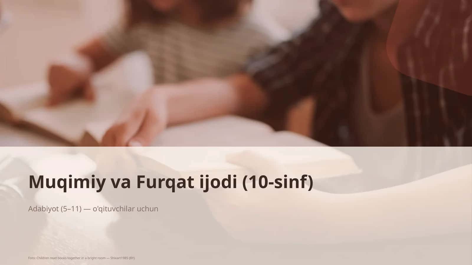 Muqimiy va Furqat ijodi (10-sinf) 1