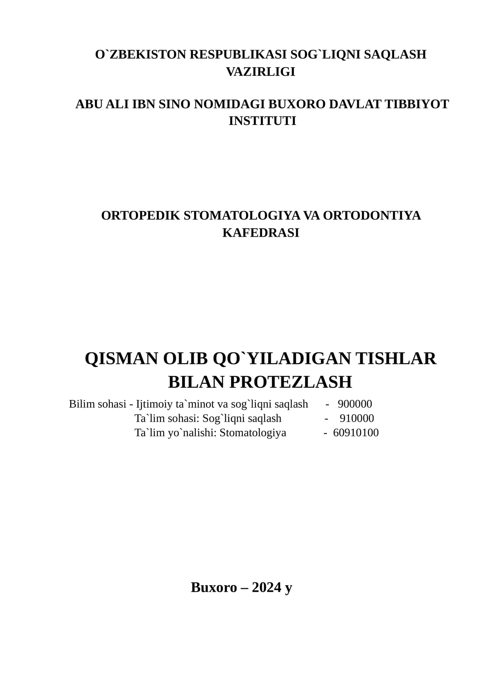 QISMAN OLIB QO`YILADIGAN TISHLAR BILAN PROTEZLASH 1