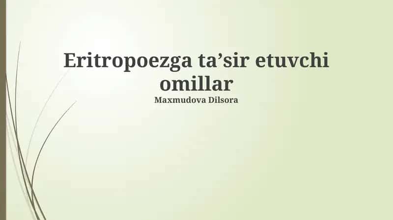 Eritropoezga ta'sir etuvchi omillar 1