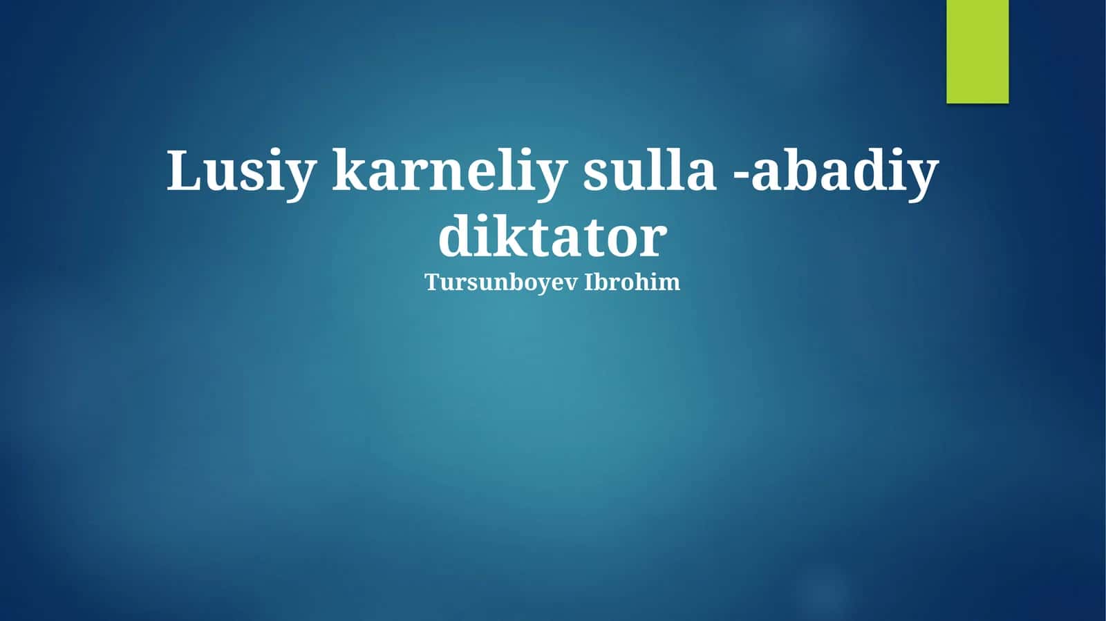 Lusiy karneliy sulla -abadiy diktator 1