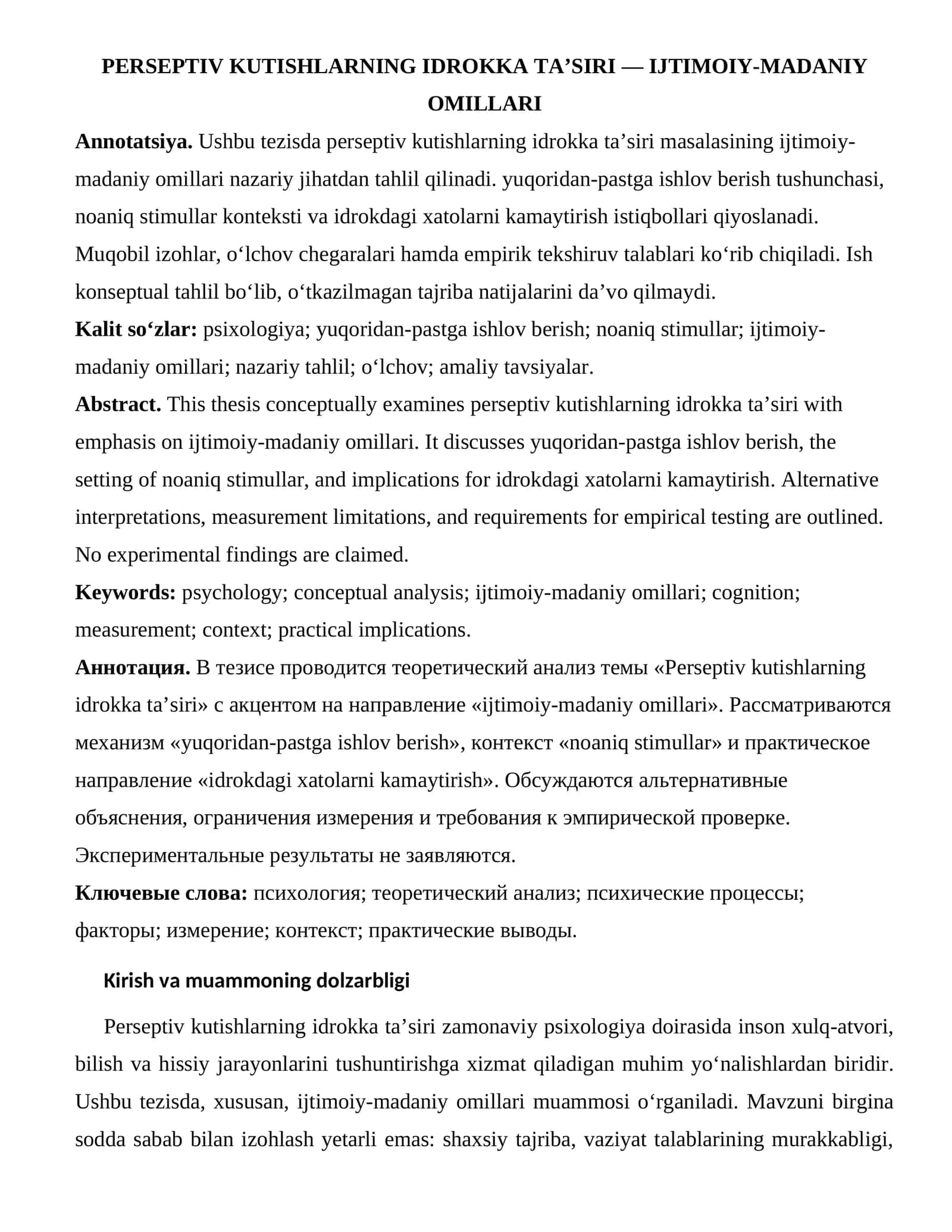 PERSEPTIV KUTISHLARNING IDROKKA TA’SIRI 1