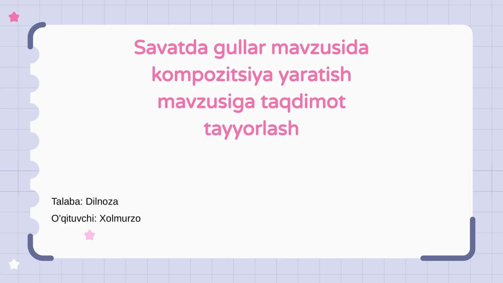 Savatda Gullarning Mavzusi Tanishtirilishi 1