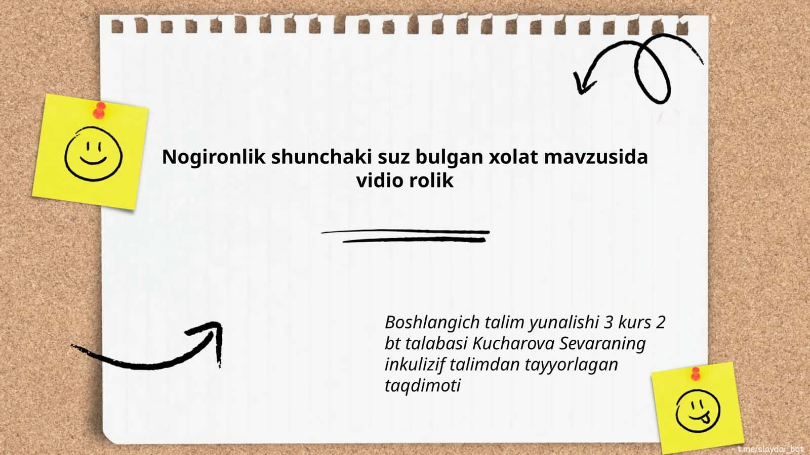 Nogironlik shunchaki suz bulgan xolat mavzusida vidio rolik 1