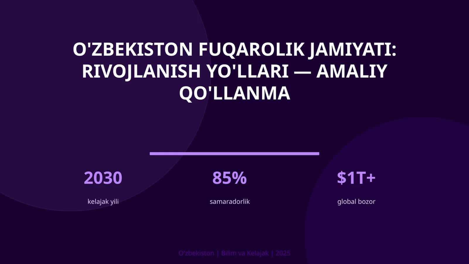 RIVOJLANISH YO'LLARI — AMALIY QO'LLANMA 1