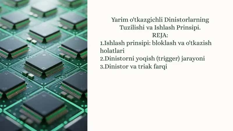 Yarim o'tkazgichli Dinistorlar 1