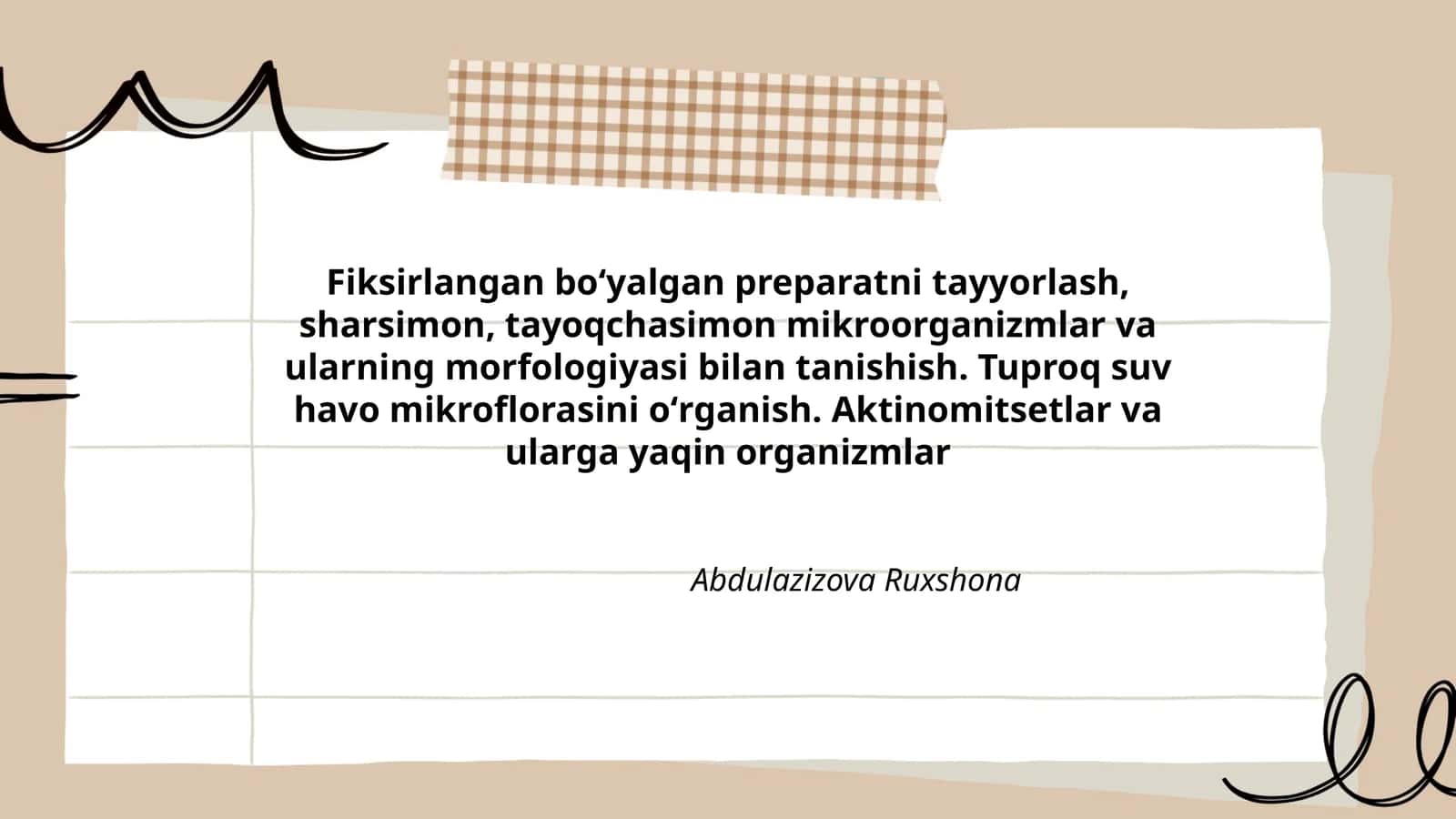 Fiksirlangan boʻyalgan preparatni tayyorlash 1