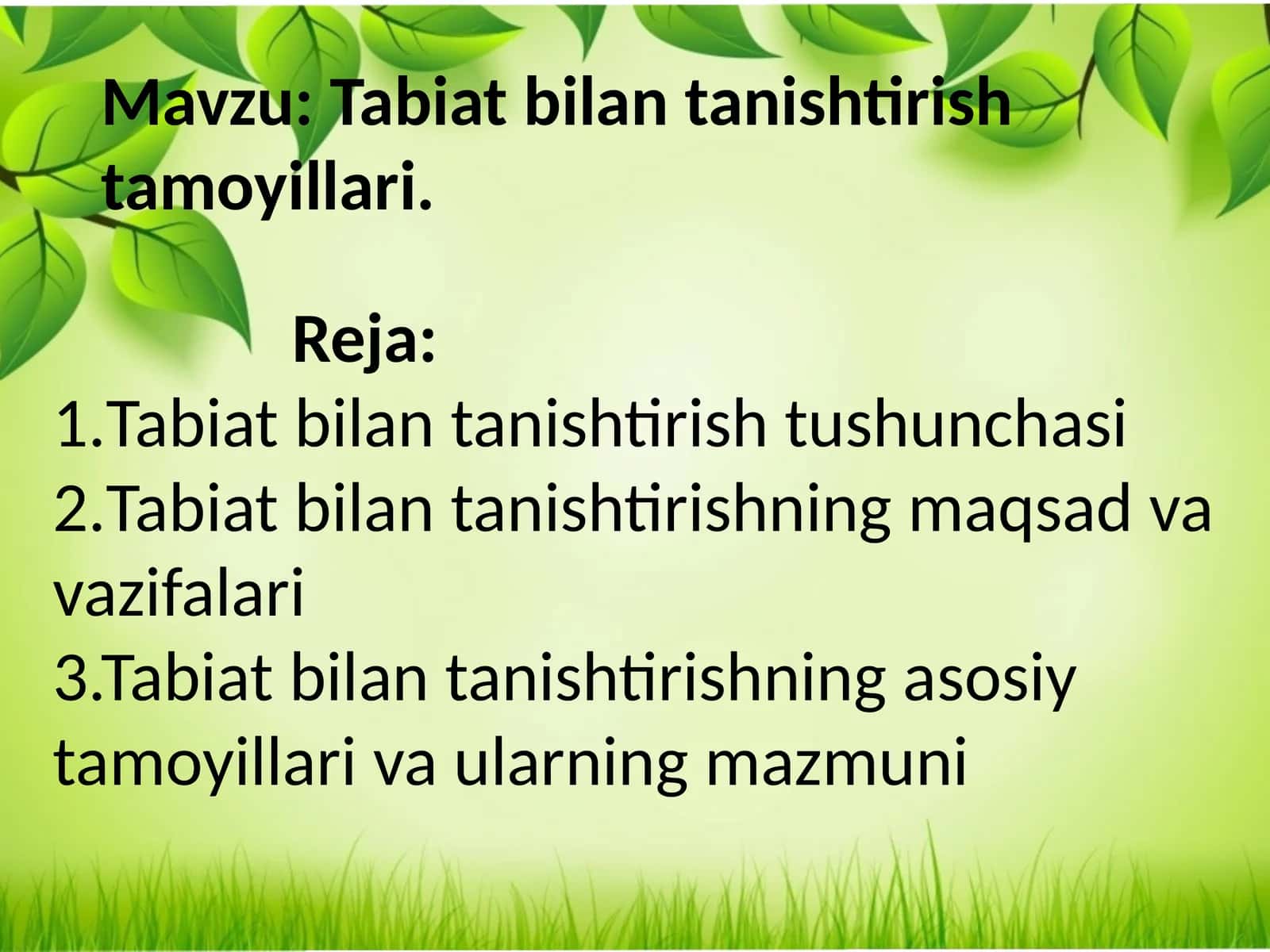 Tabiat bilan tanishtirish tamoyillari 1