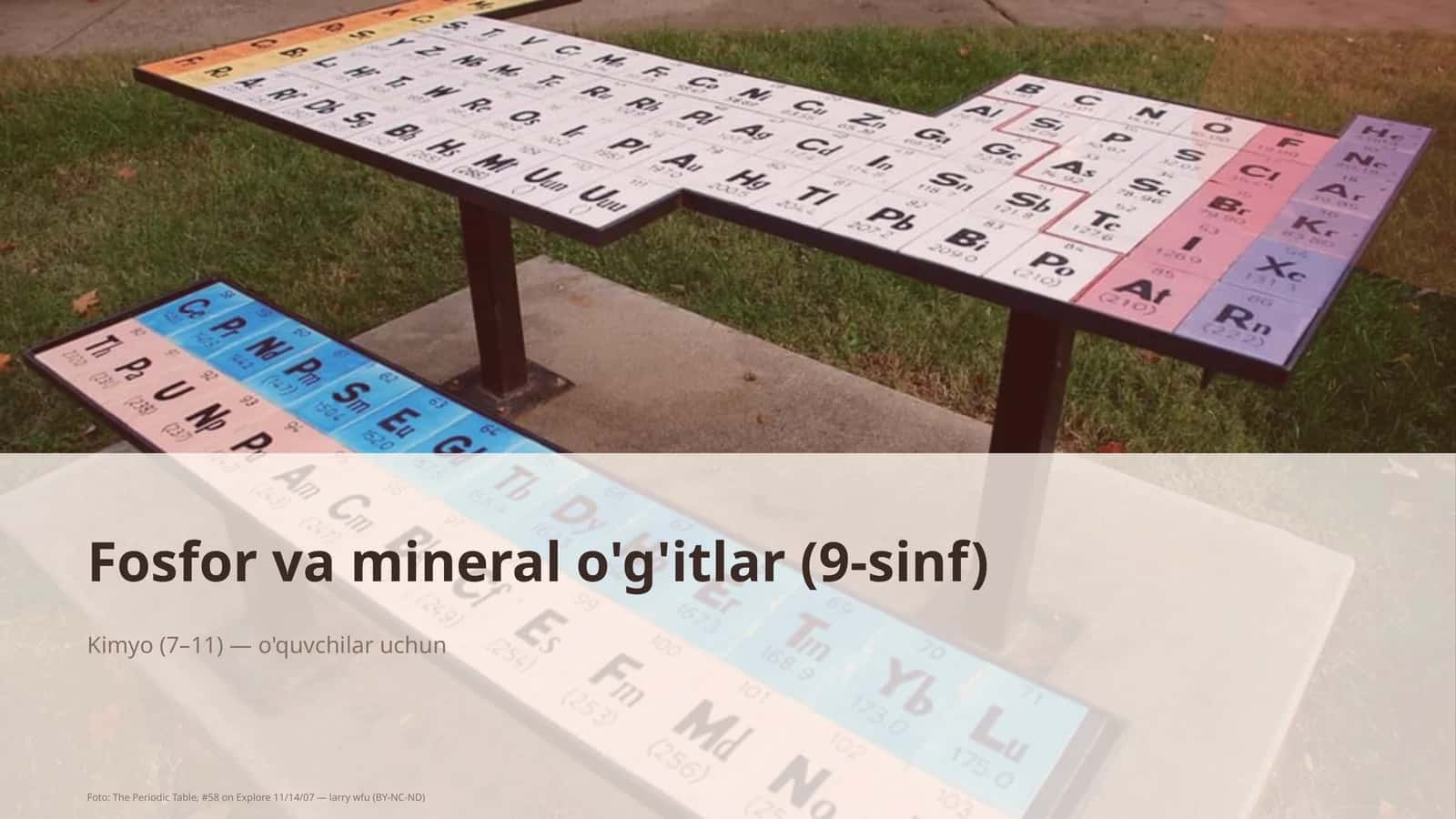 Fosfor va mineral o'g'itlar (9-sinf) 1