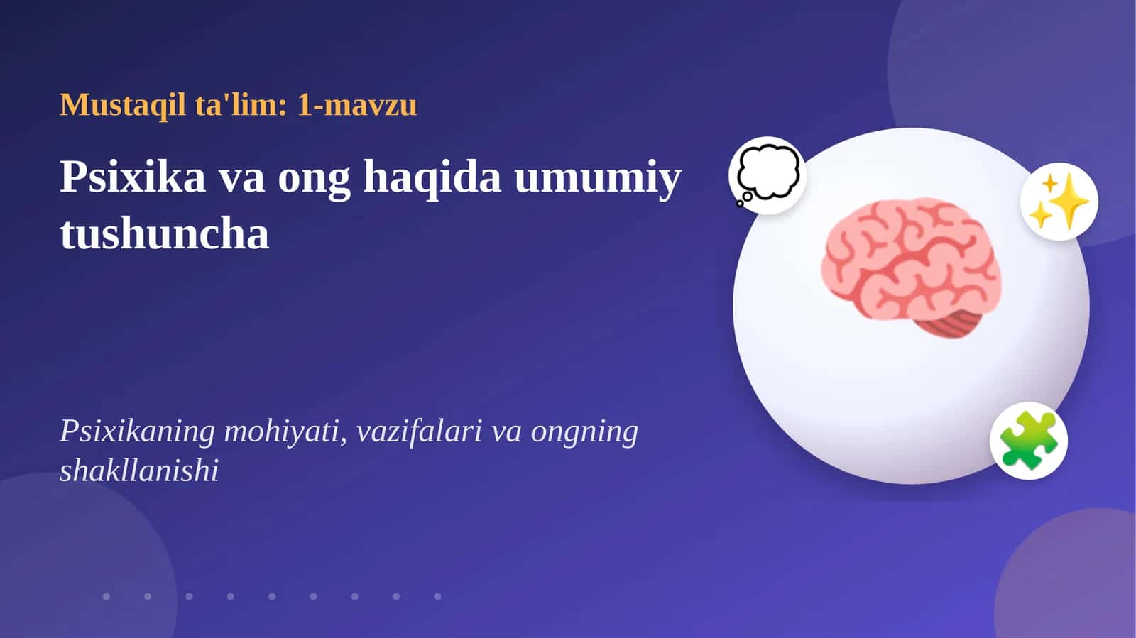 Psixika va ong haqida umumiy tushuncha 1
