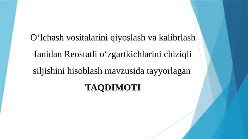 Chiziqli Siljishning Hisoblanishi 1