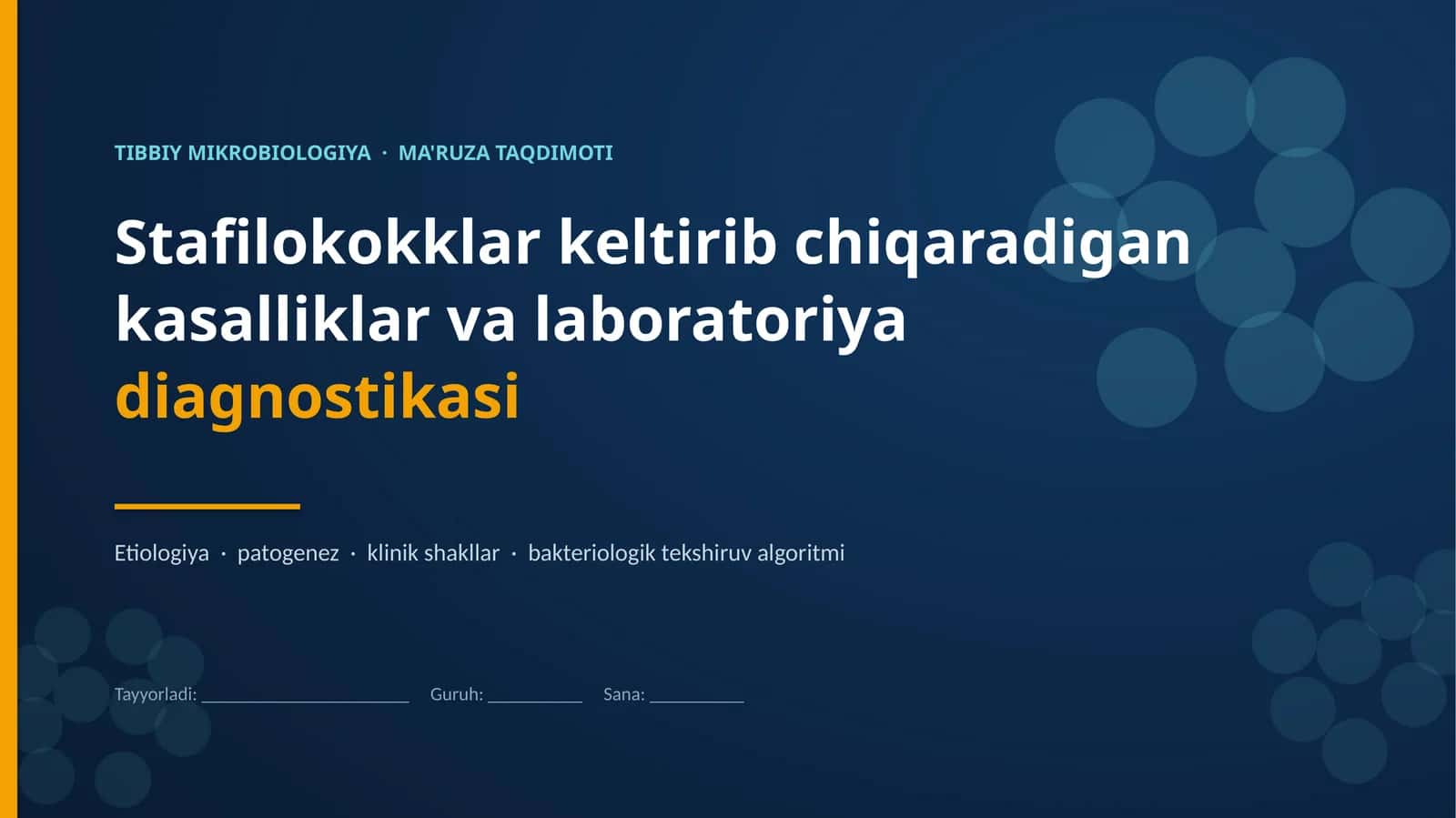 TIBBIY MIKROBIOLOGIYA · MA'RUZA TAQDIMOTI 1
