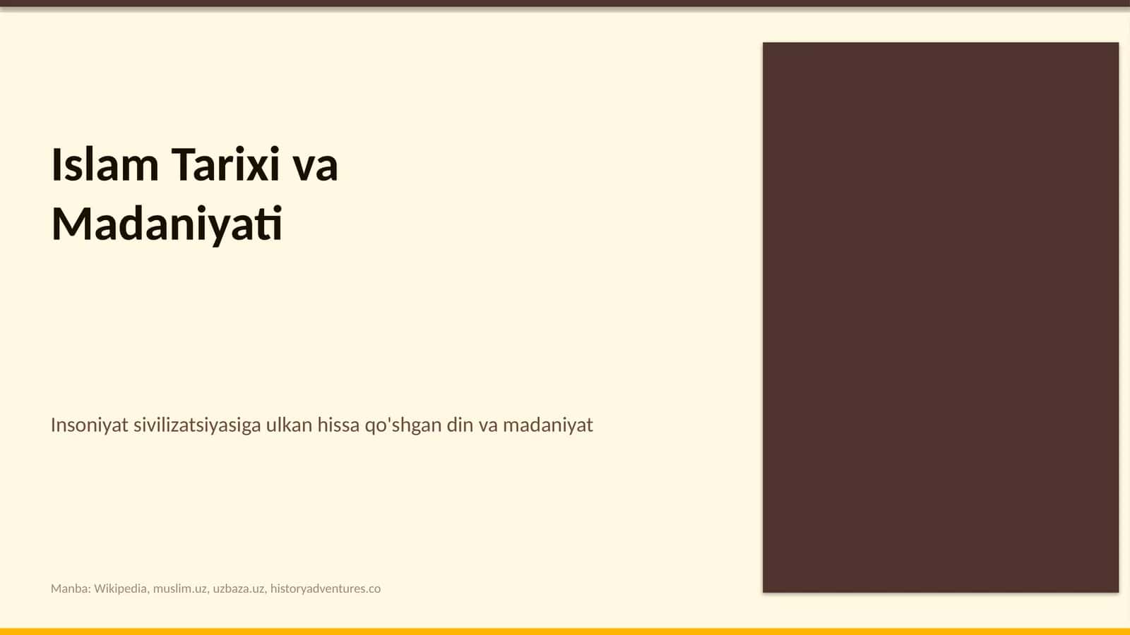 Islom Tarixi va Madaniyati 1