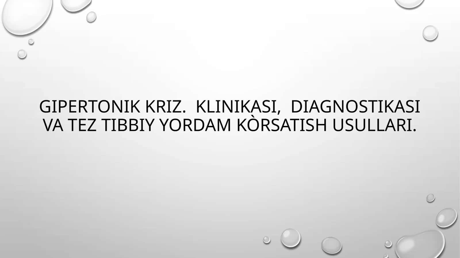 GIPERTONIK KRIZ. 1