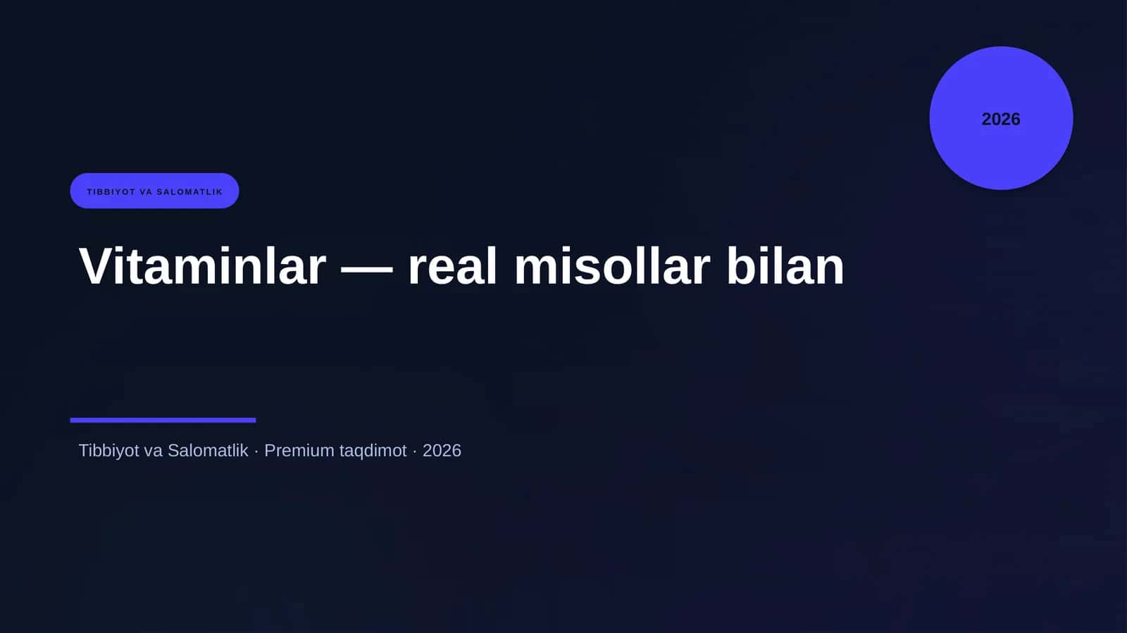 Vitaminlar — real misollar bilan 1