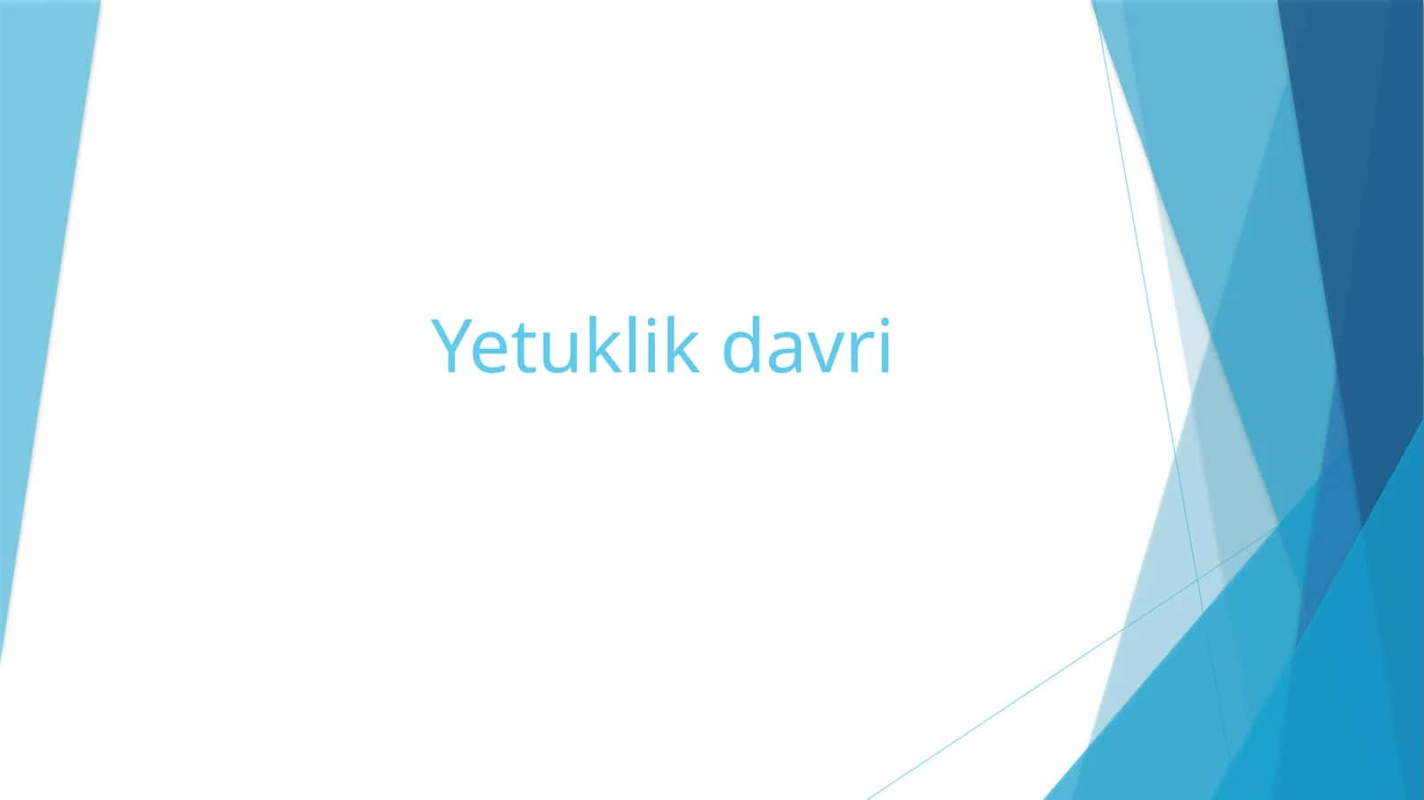Yetuklik davri 1