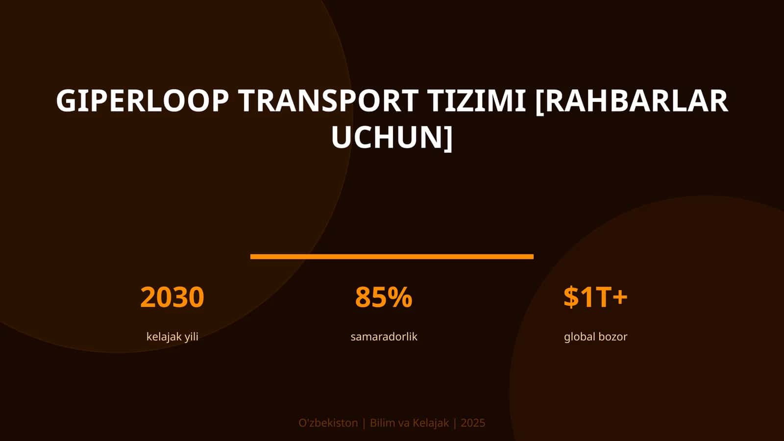 Giperloop transport tizimi [rahbarlar uchun] 1