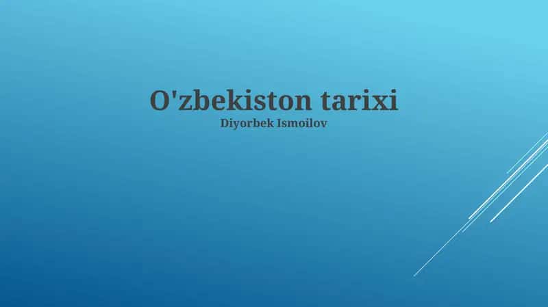 O'zbekiston tarixi 1