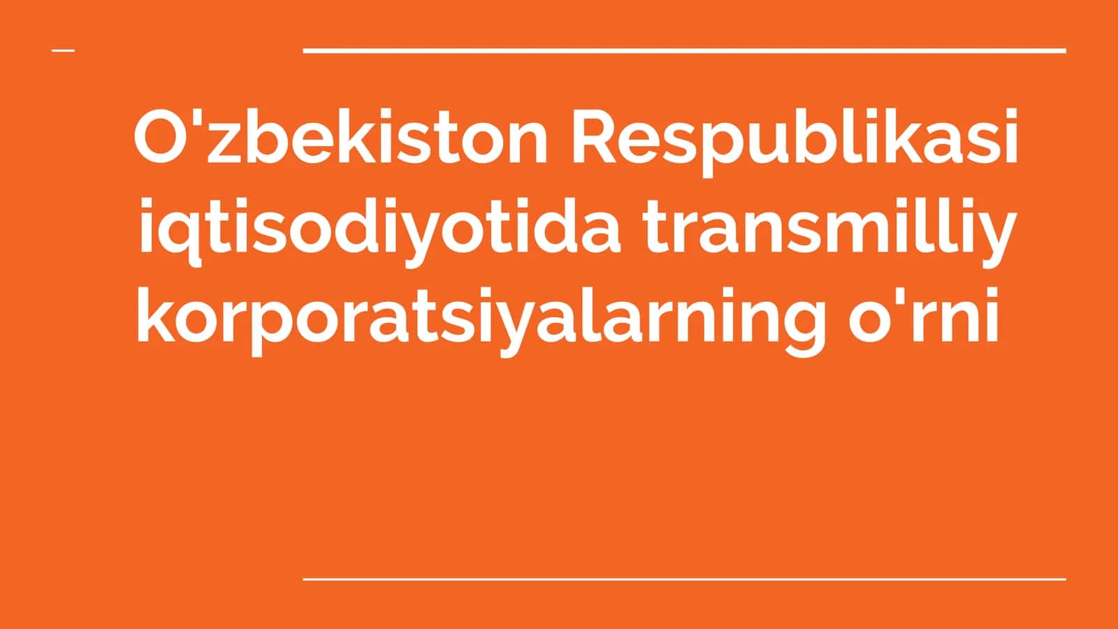 Transmilliy korporatsiyalar o'zbekistonda 1