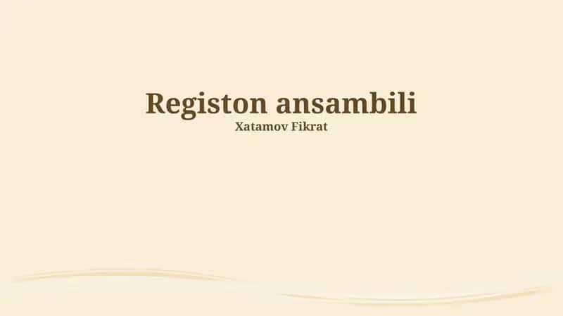 Registon ansambili 1