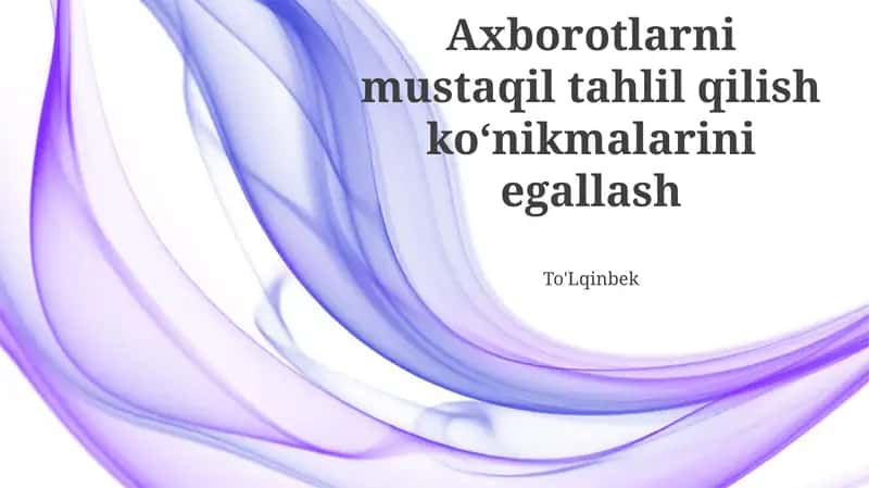 Ma'lumotlar tahlili texnikalarini o'zlashtirish 1