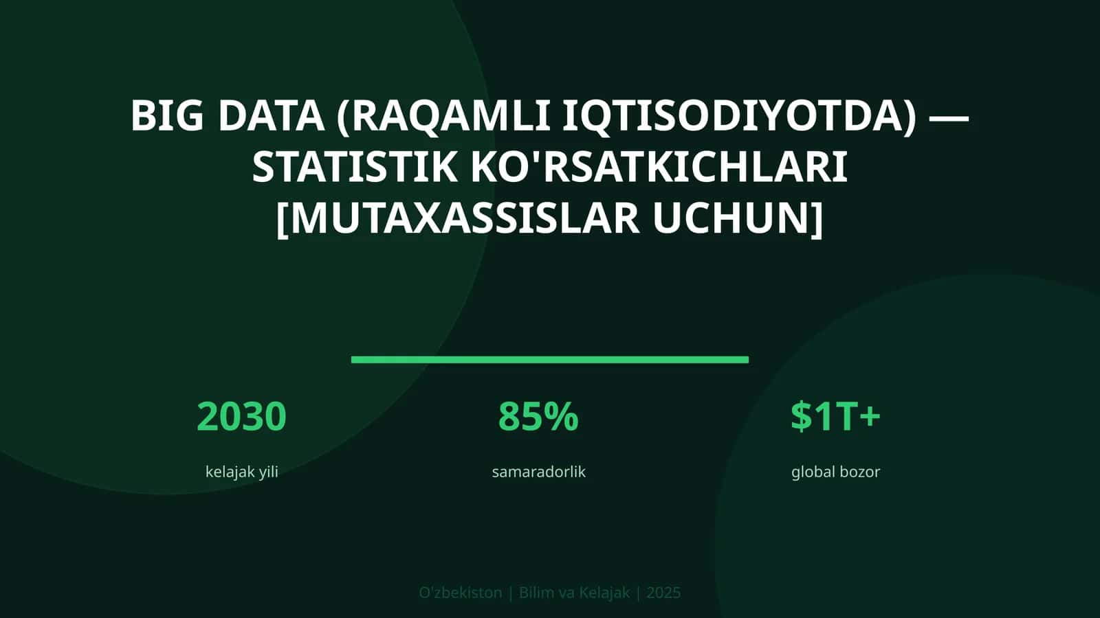 Big Data (raqamli iqtisodiyotda) — statistik ko'rsatkichlari [mutaxassislar uchun] 1