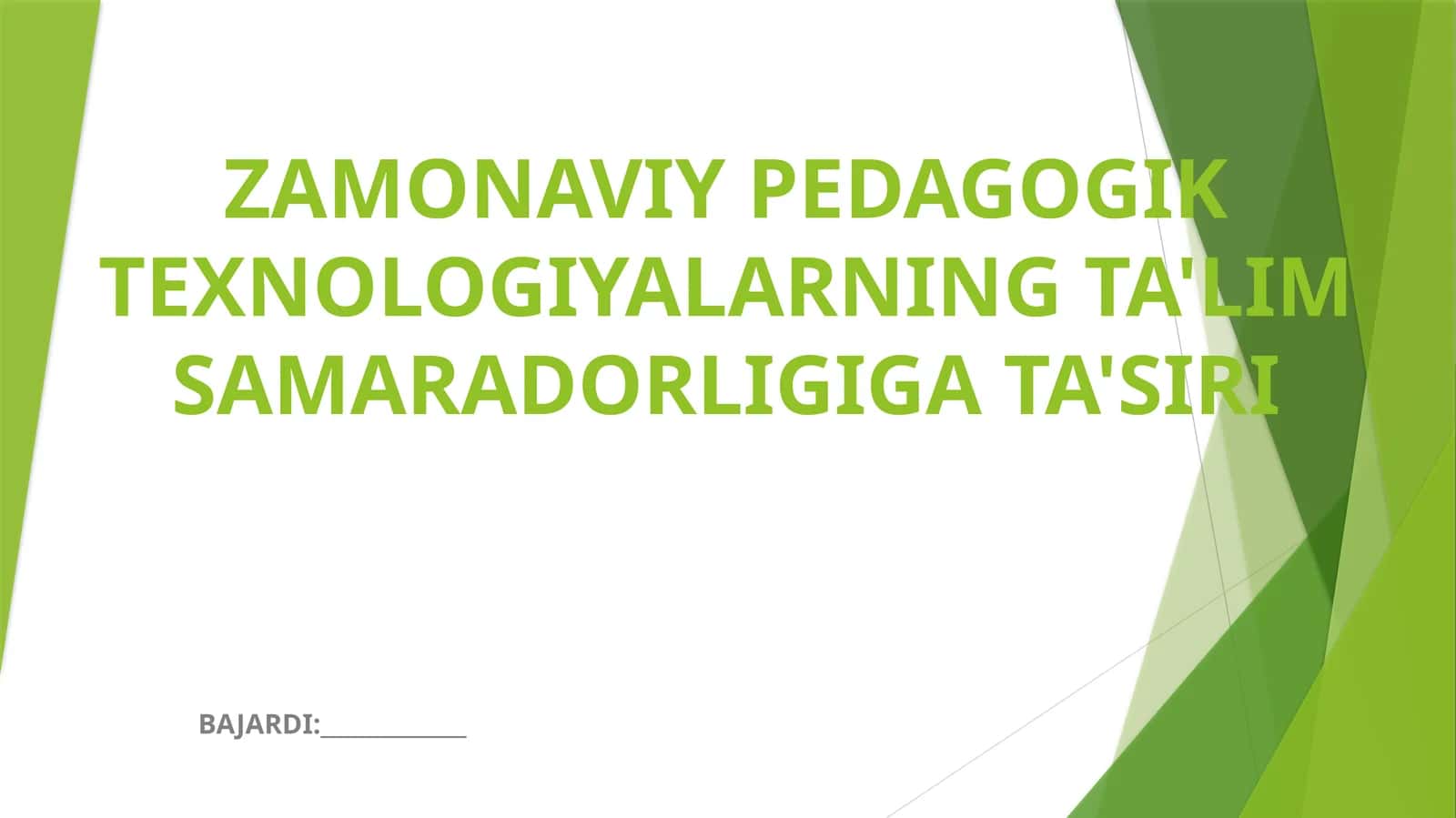 ZAMONAVIY PEDAGOGIK TEXNOLOGIYALARNING TA'LIM SAMARADORLIGIGA TA'SIRI 1