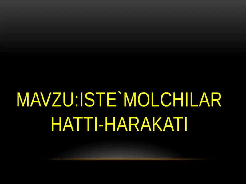 ISTE`MOLCHILAR HATTI-HARAKATI 1