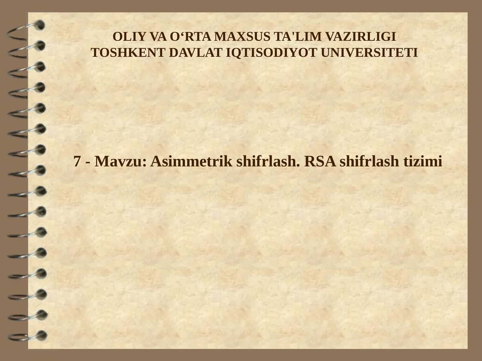 RSA shifrlash algoritmi 1