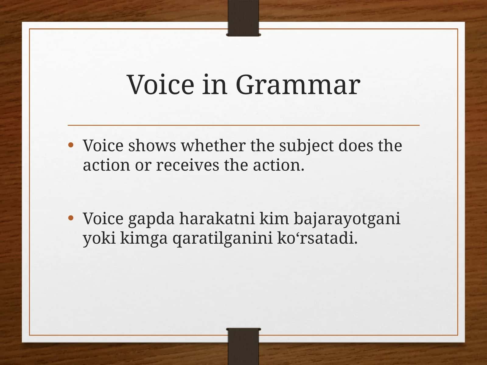 Voice in Grammar 1