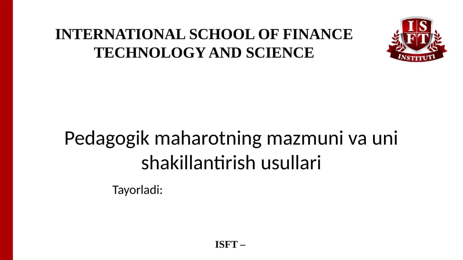 Pedagogik maharotning mazmuni va uning shakllantirish usullari 1