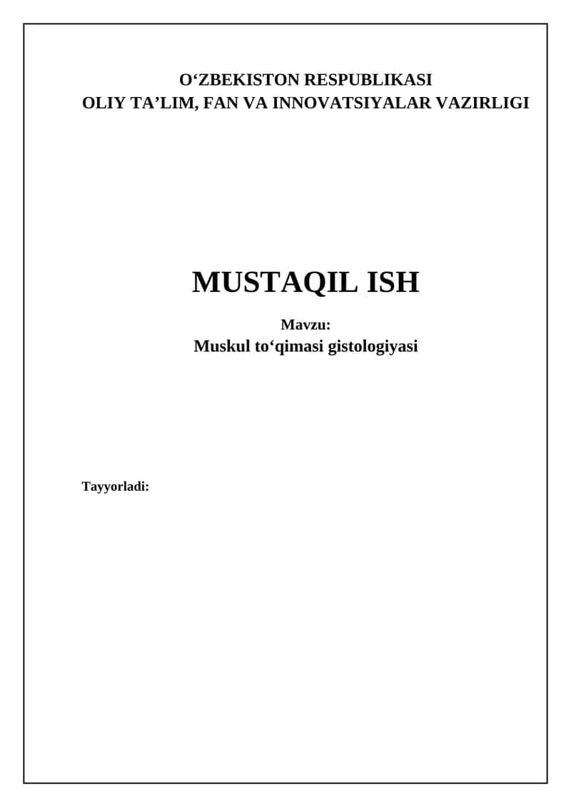 Muskul toʻqimasi gistologiyasi 1
