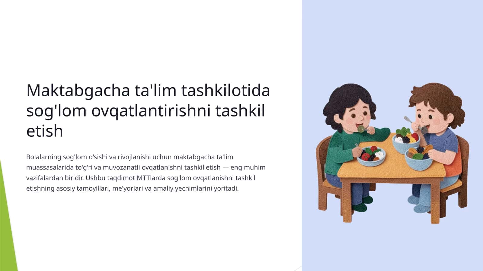 Maktabgacha ta'lim tashkilotida sog'lom ovqatlantirishni tashkil etish 1