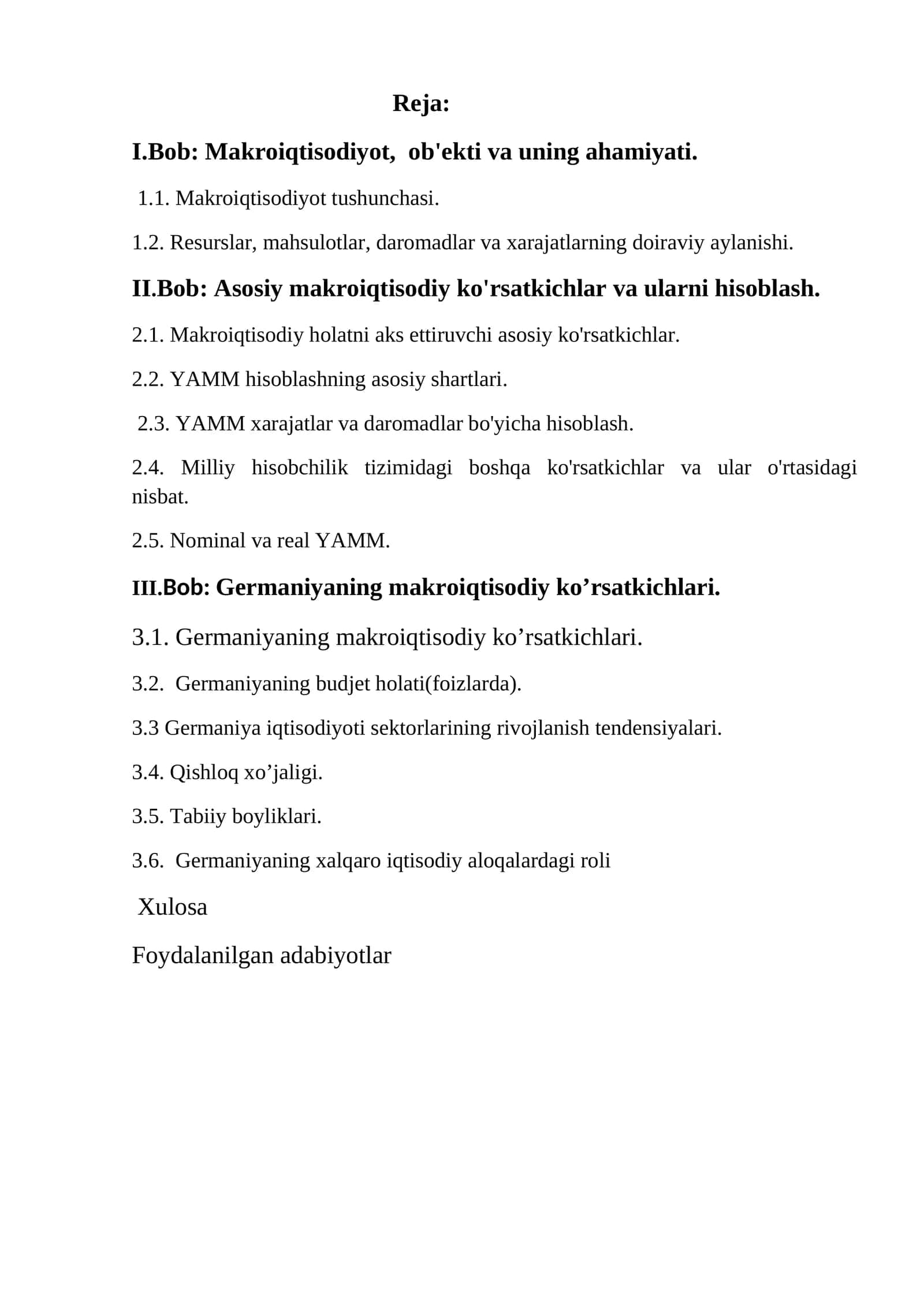 Asosiy makroiqtisodiy ko'rsatkichlar va ularni hisoblash 1