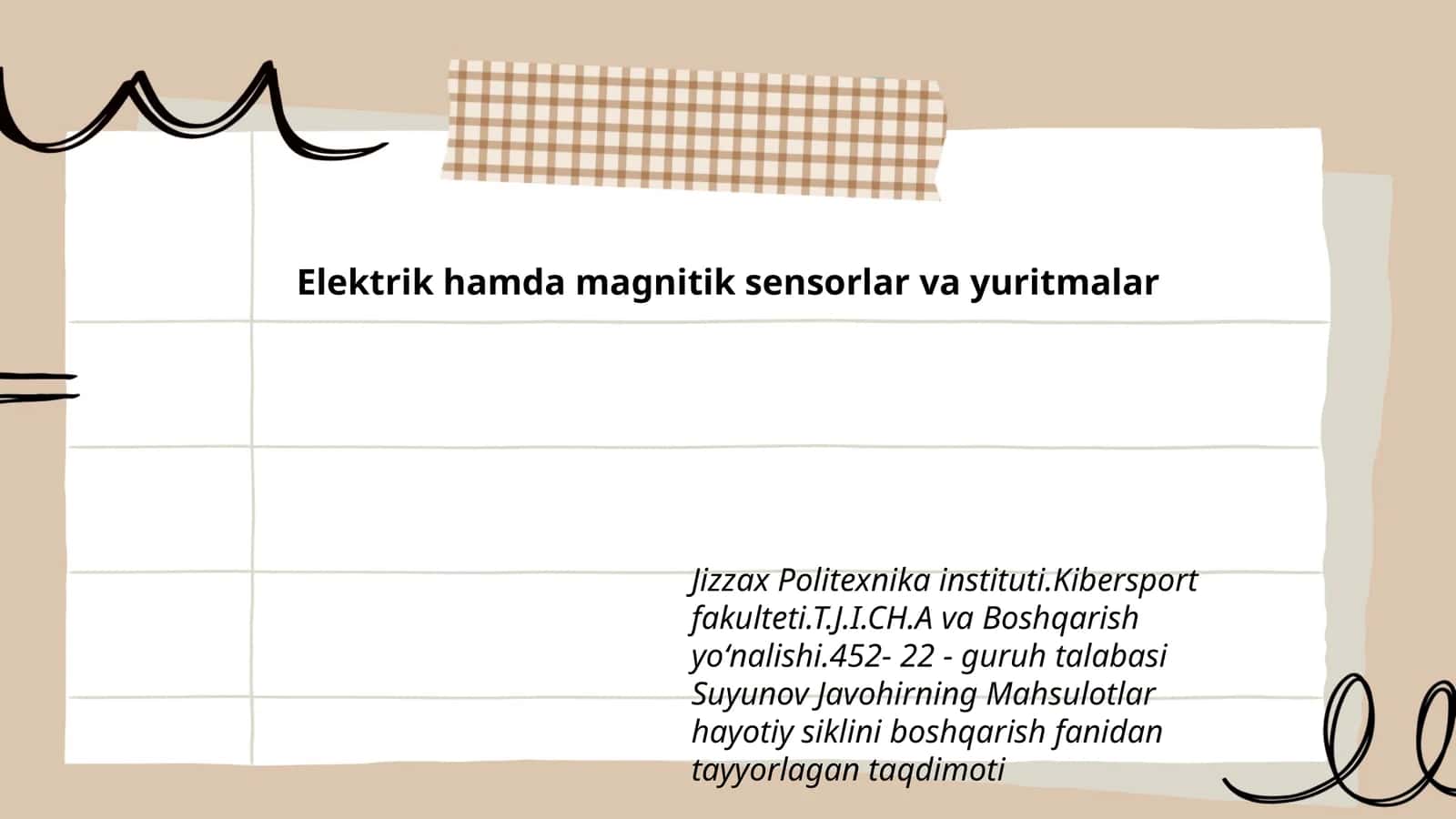 Elektrik hamda magnitik sensorlar va yuritmalar 1