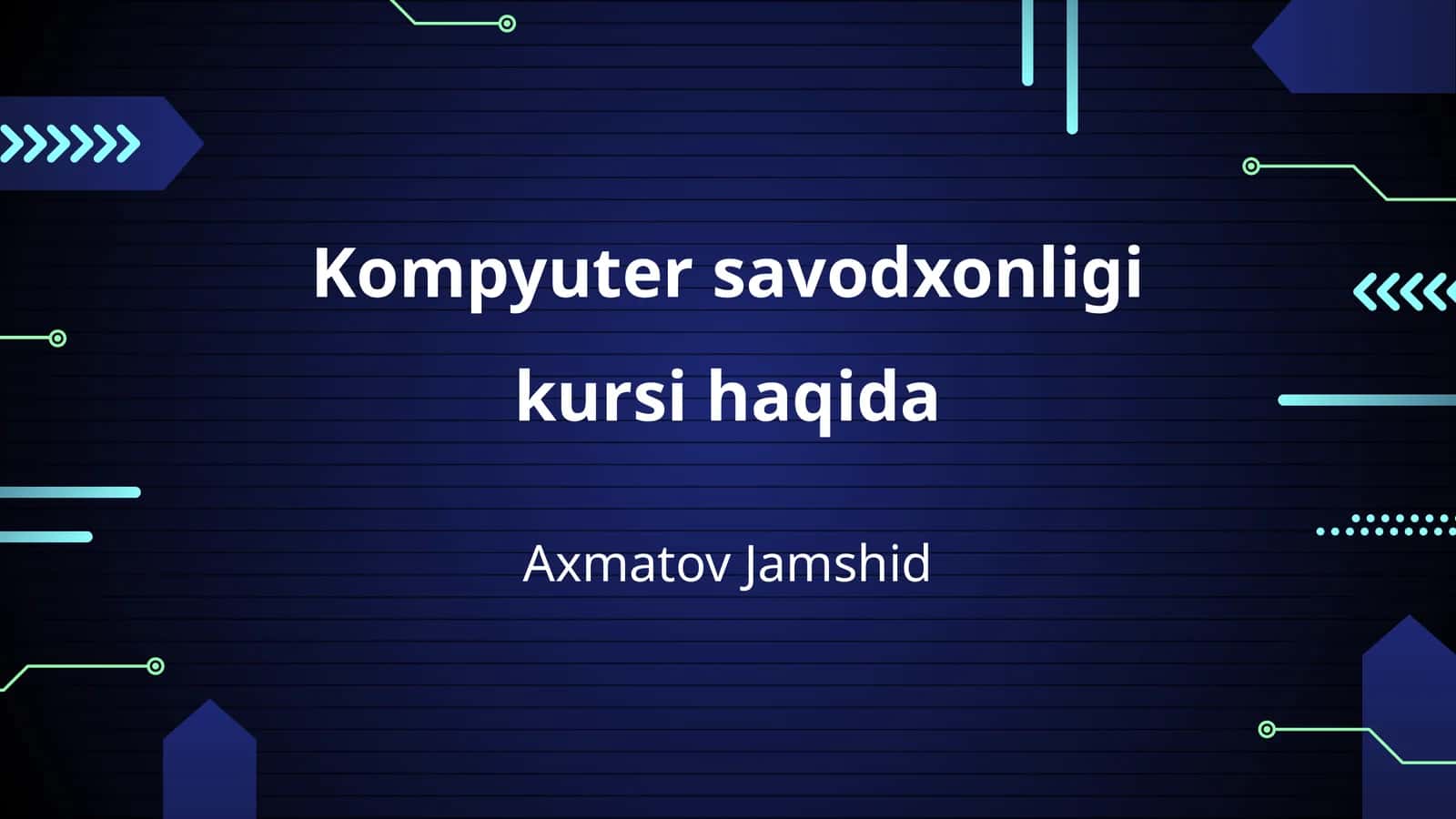 Kompyuter savodxonligi kursi haqida 1