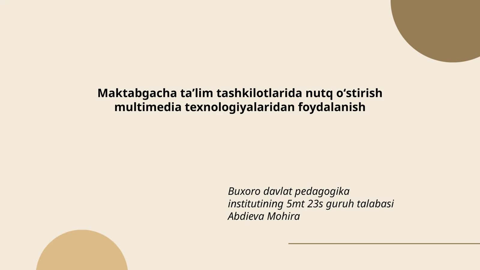 Nutq oʻstirish multimedia texnologiyalari 1