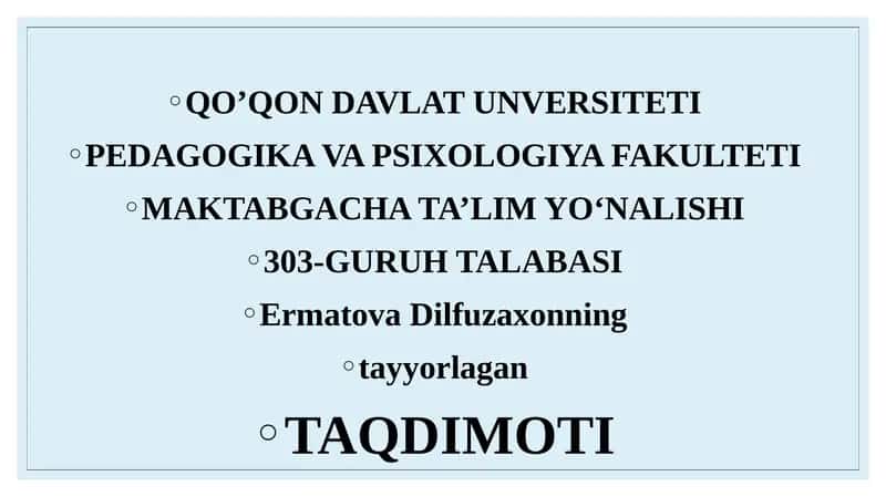 Ilk yoshdagi bolalar o‘yin faoliyatini tashkil etishning zamonaviy usullari 1